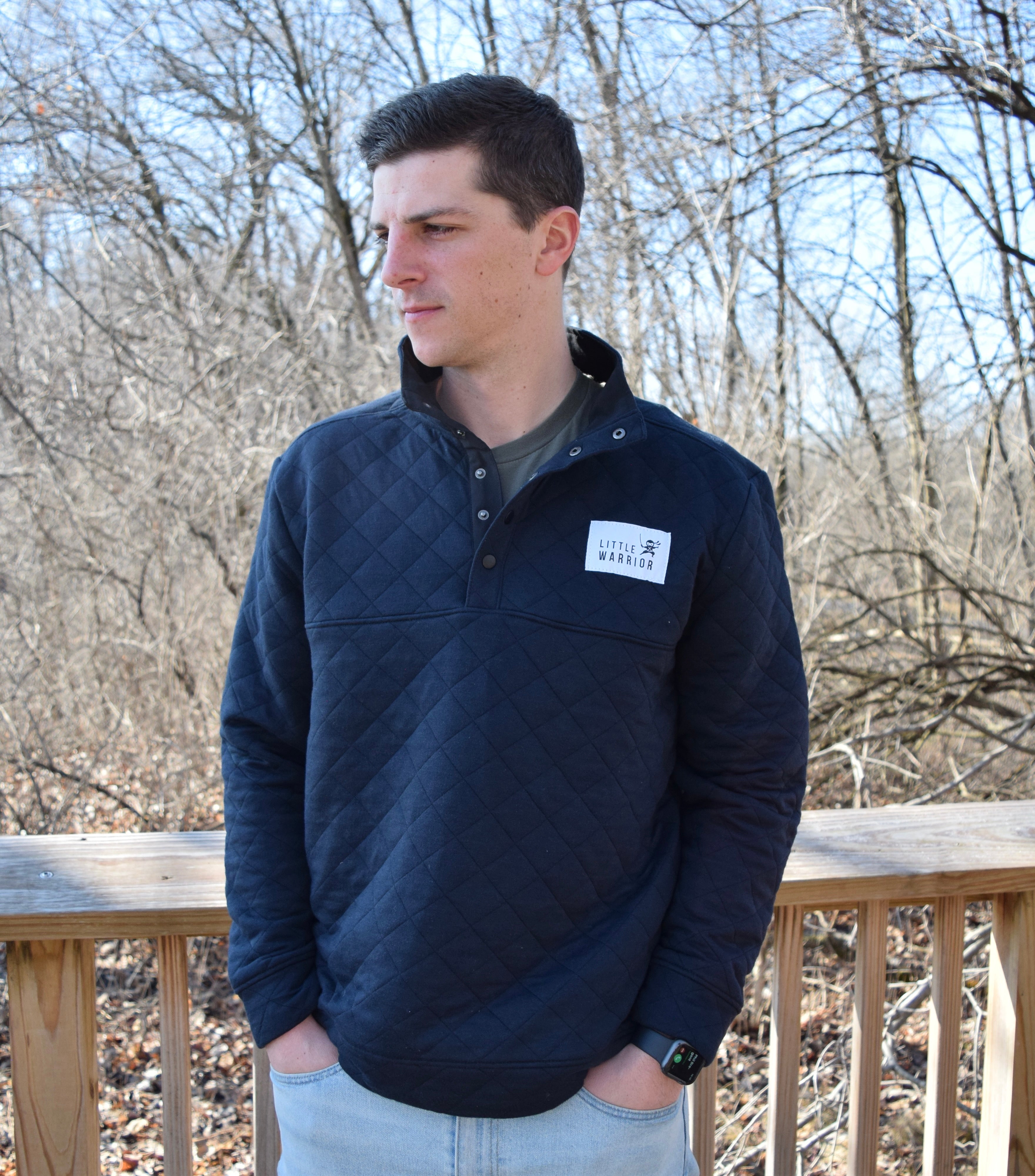 Little Warrior Quilted Snap Pullover